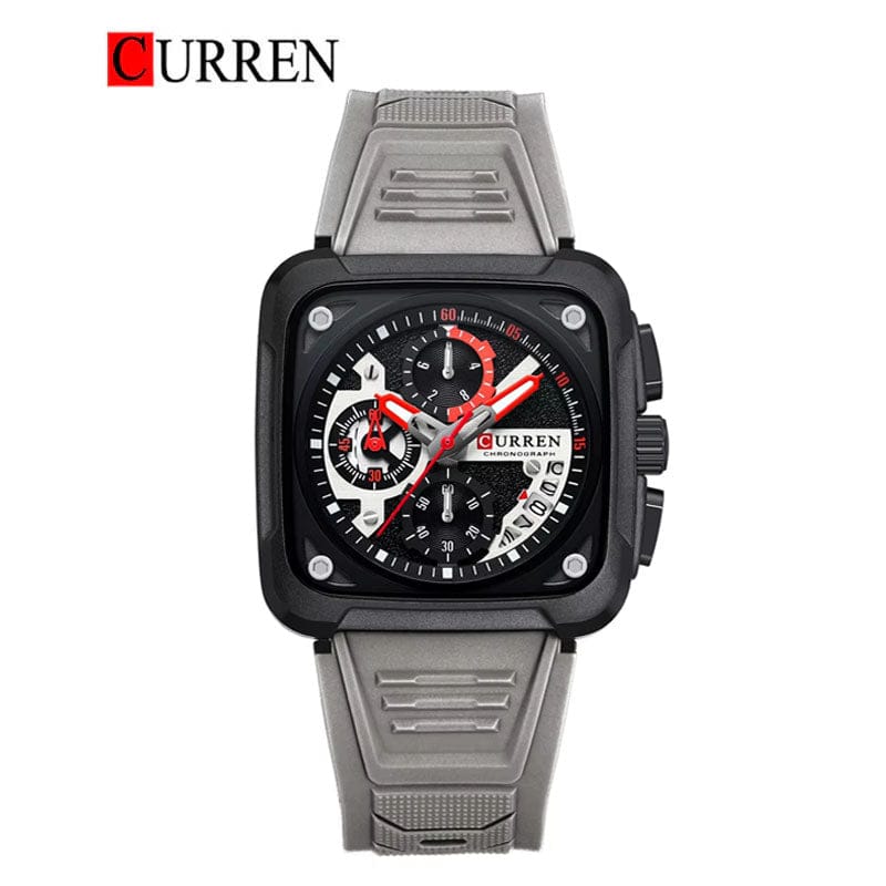 CURREN Original Brand Rubber Straps Wrist Watch For Men