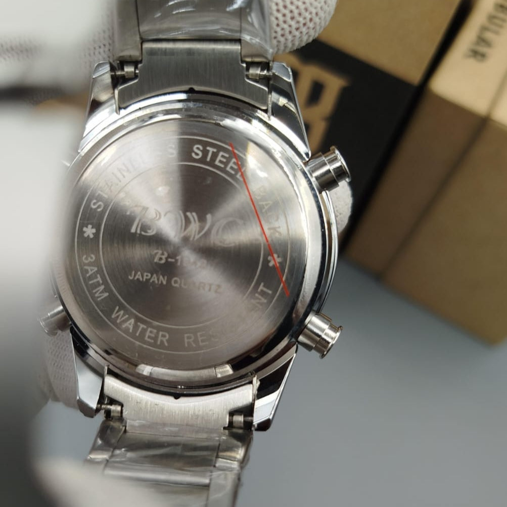 BWC BRITISH WATCH COMPANY – MEN'S WATCH - DIGITAL ANALOGUE WATCH WITH MULTIPLE FUNCTIONS - STAINLESS STEEL