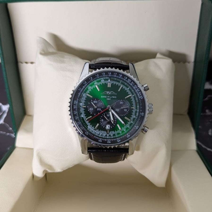 BREITING CHRONOGRAPH WORKING MEN'S WATCH - LEATHER STRAP