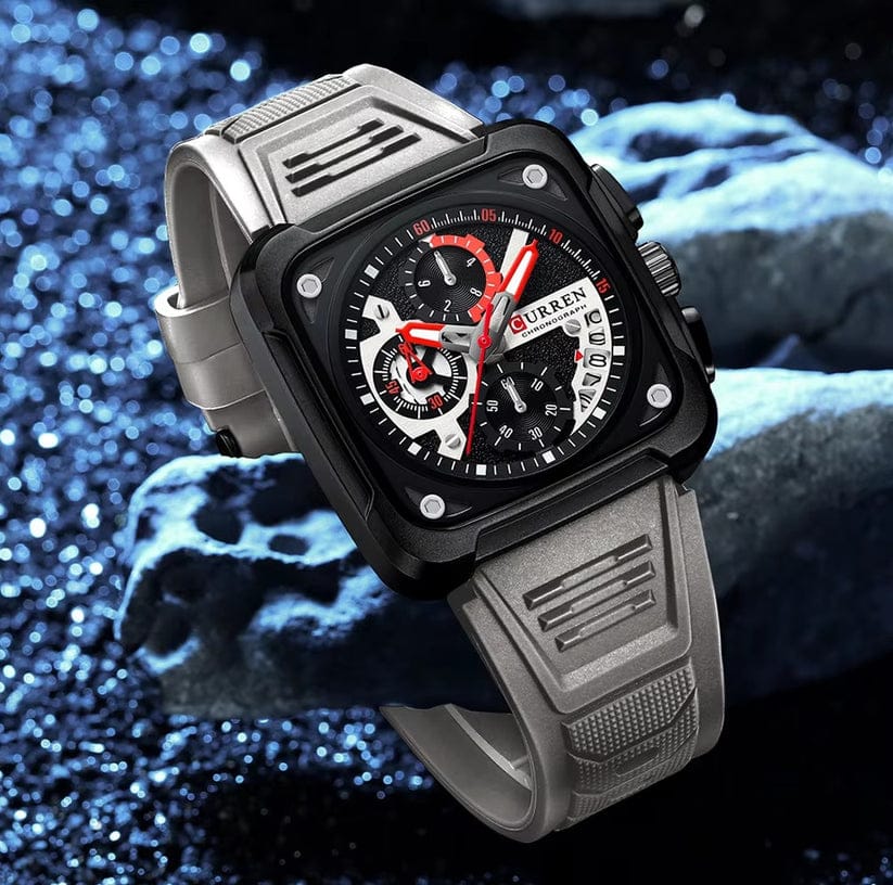 CURREN Original Brand Rubber Straps Wrist Watch For Men
