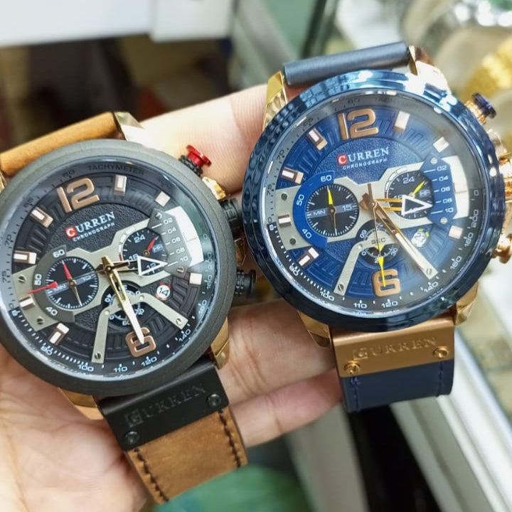 CURREN Original Brand Leather Straps Wrist Watch For Men's
