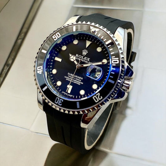 ROLEX SUBMARINER MEN'S WATCH – DATE FUNCTION, RUBBER STRAP & ROTATING BEZEL IN STUNNING COLORS