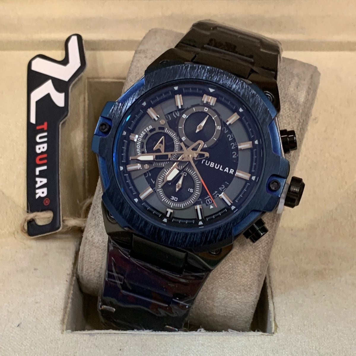 Tubular Premium Quartz Movement-Men's Watch Date Working Stainless Steel Chain Chronograph Working