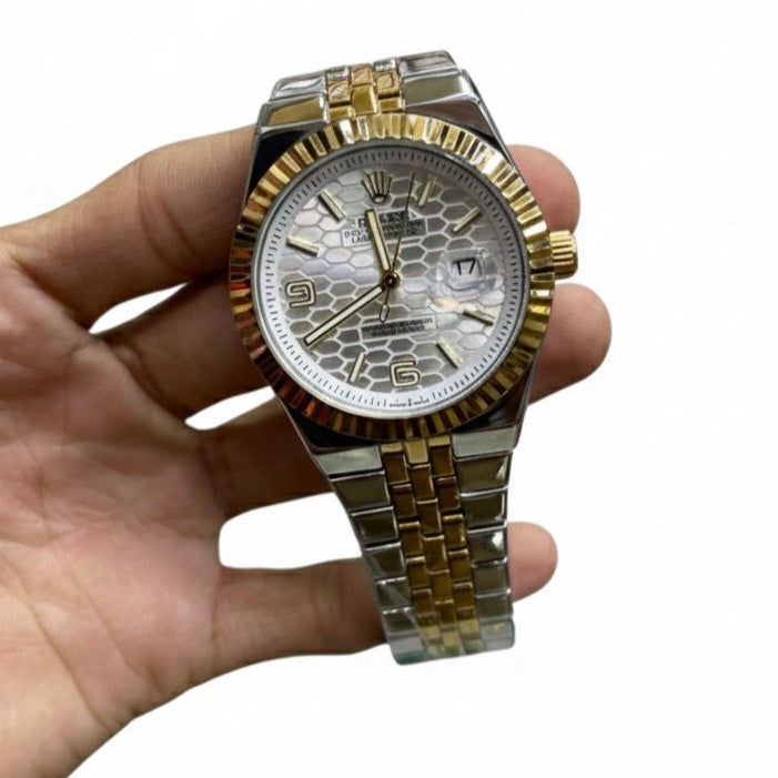 ROLEX (LAND DWELLER) Men's Watch Quartz Movement Date Working Push Lock Clasp