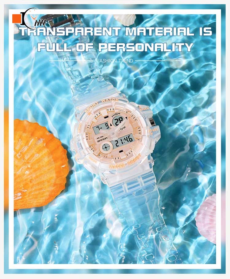 SANDA ORIGINAL TRANSPARENT SPORTS MEN'S WATCH – DIGITAL & ANALOG | MULTIFUNCTION WATERPROOF TIMEPIECE