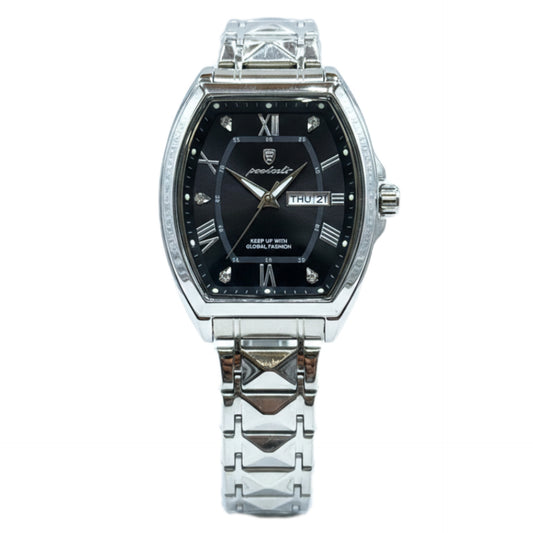 POEDAGAR Original Men's Watch Quartz Movement Date & Day Working Metal Strap Butterfly Lock