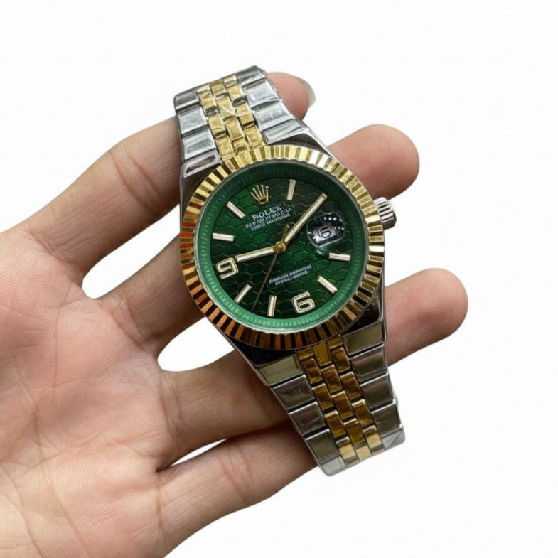 ROLEX (LAND DWELLER) Men's Watch Quartz Movement Date Working Push Lock Clasp