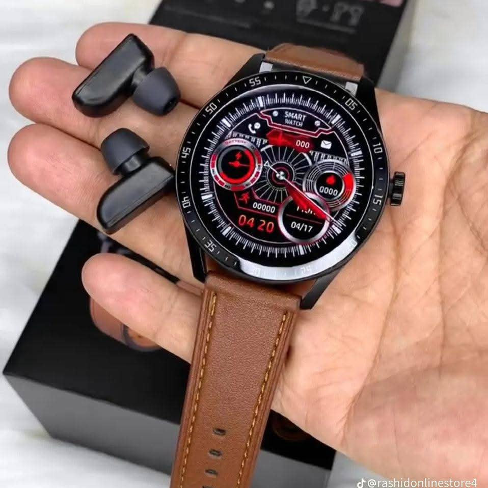 GT5 Buds – Smartwatch With Buds Inside Dual straps included Powerful battery performance–wireless earbuds