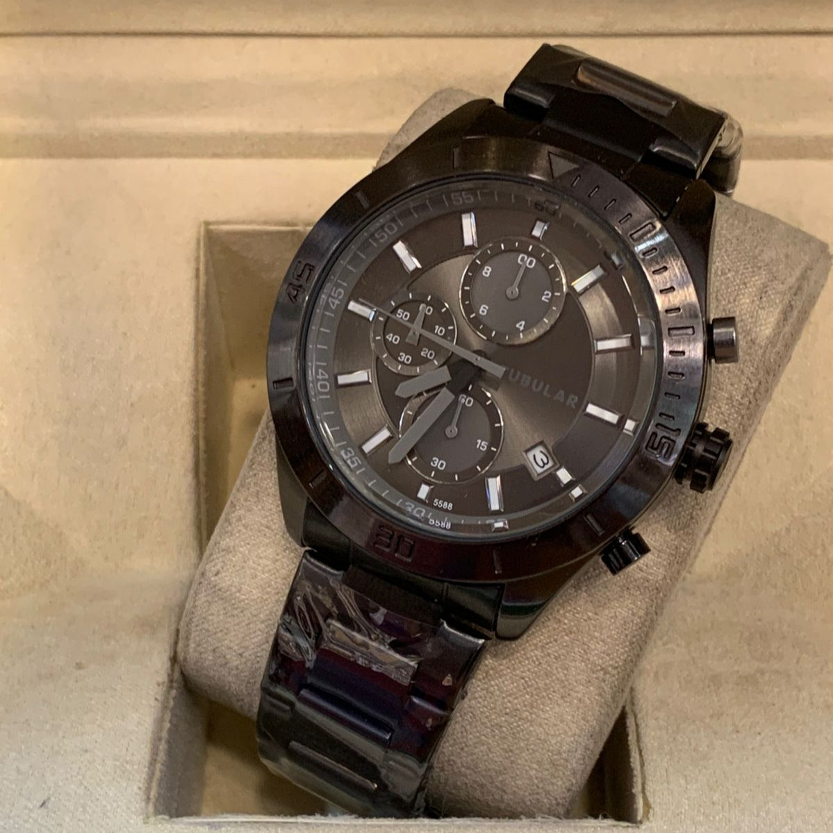 Tubular Premium Quartz Movement-Men's Watch Date Working Stainless Steel Chain Chronograph Working