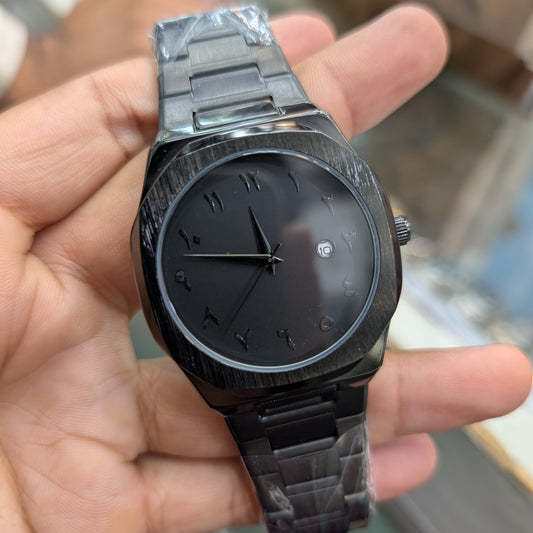 ARABIC Stainless steel WATCH (Black Aura)