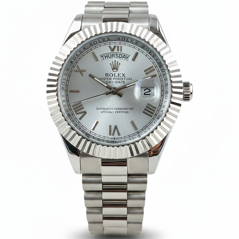 ROLEX Roman Model | Men’s Watch | Stainless Steel | Day & Date Working - Jewelsoftime