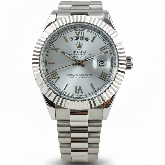 ROLEX Roman Model | Men’s Watch | Stainless Steel | Day & Date Working - Jewelsoftime