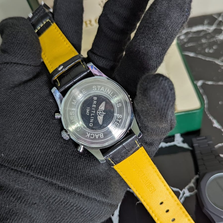 BREITING CHRONOGRAPH WORKING MEN'S WATCH - LEATHER STRAP