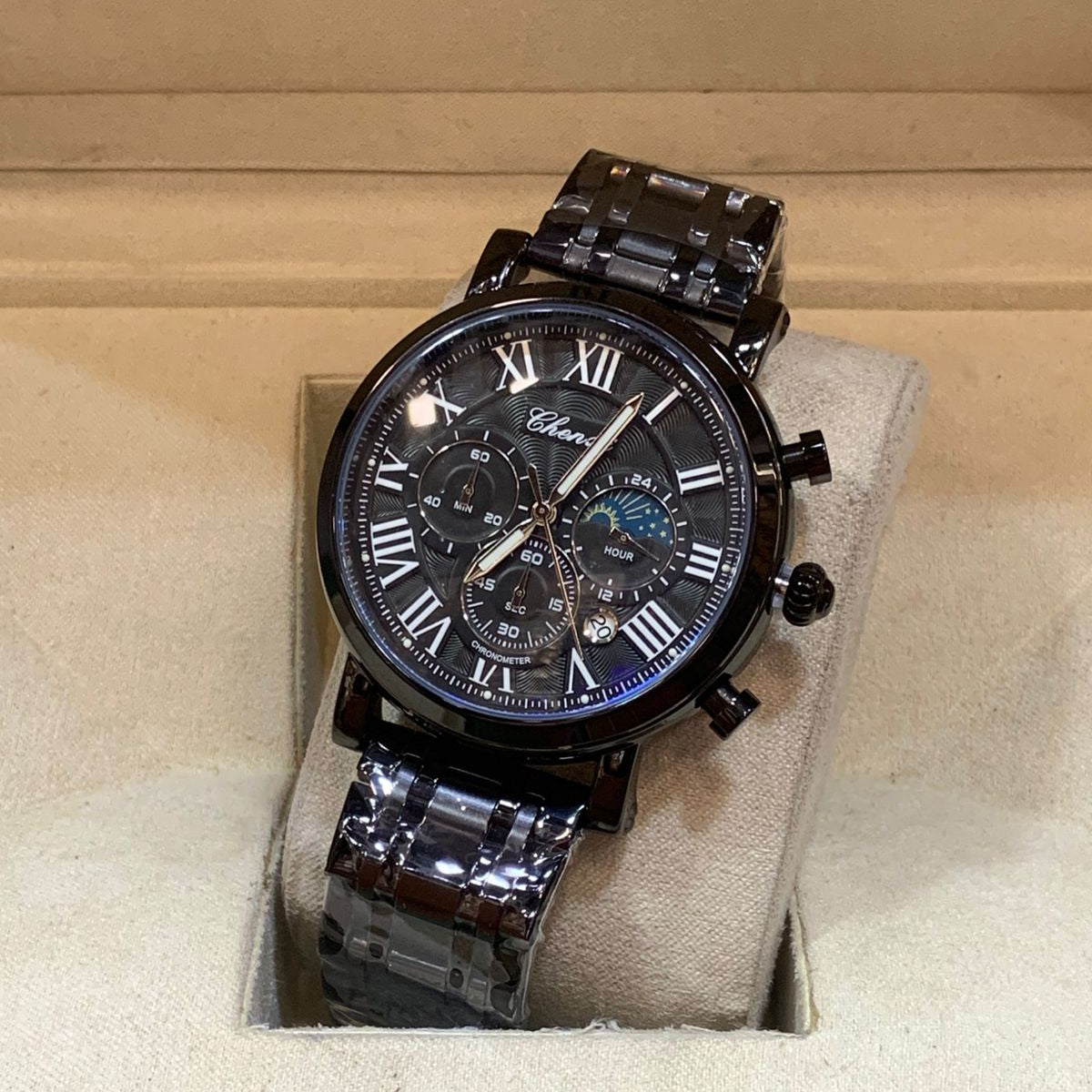 CHENXI–Stainless Steel Men's Watch Quartz Movement Buckle Lock Chronograph Working