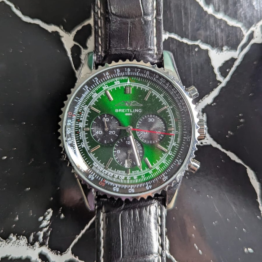 BREITING CHRONOGRAPH WORKING MEN'S WATCH - LEATHER STRAP