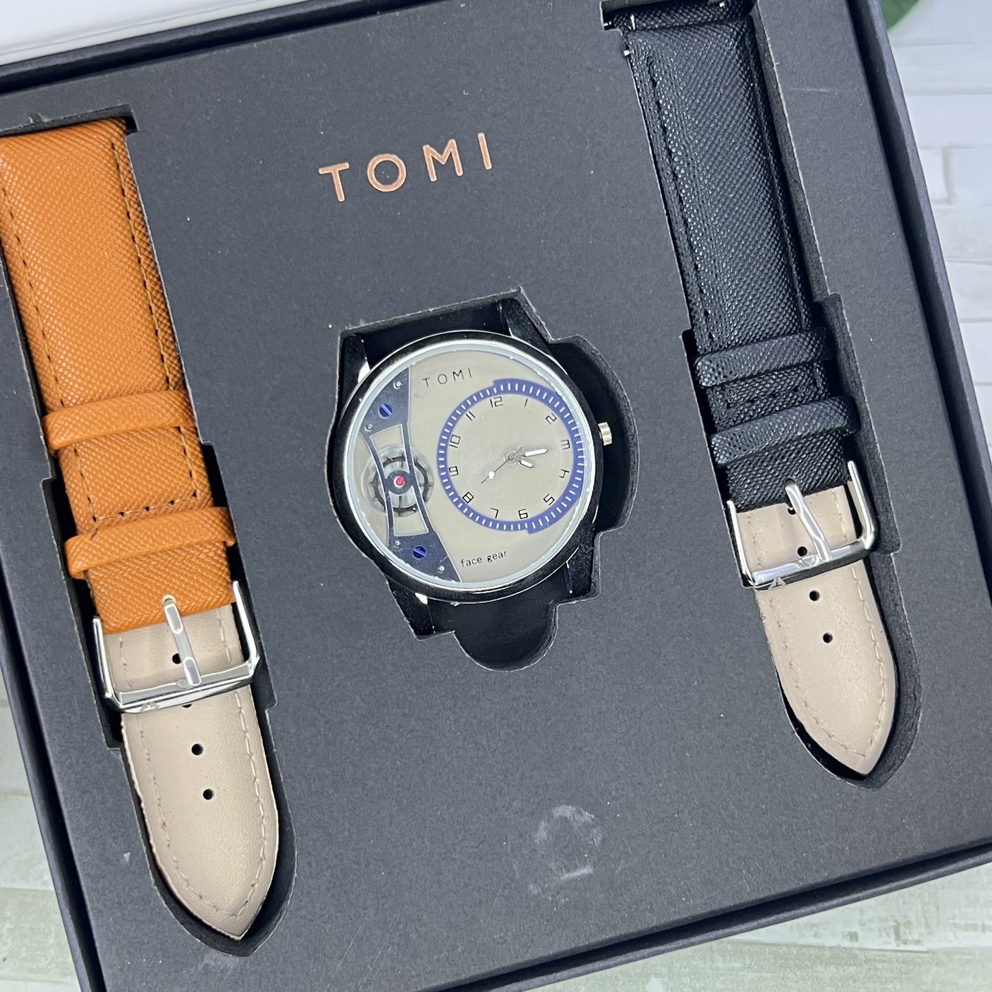 TOMI FACE GEAR MEN'S WATCH – DUAL STRAP, 2 MODELS, ATTRACTIVE DESIGN!