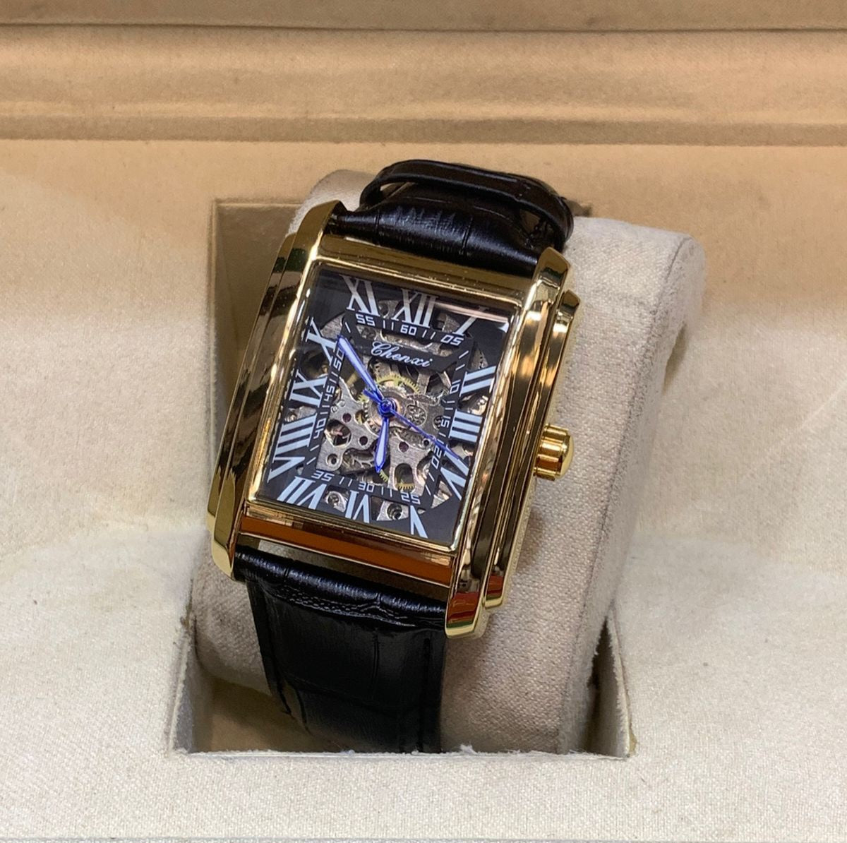 Chenxi Men’s Automatic Watch Leather Strap Buckle Lock