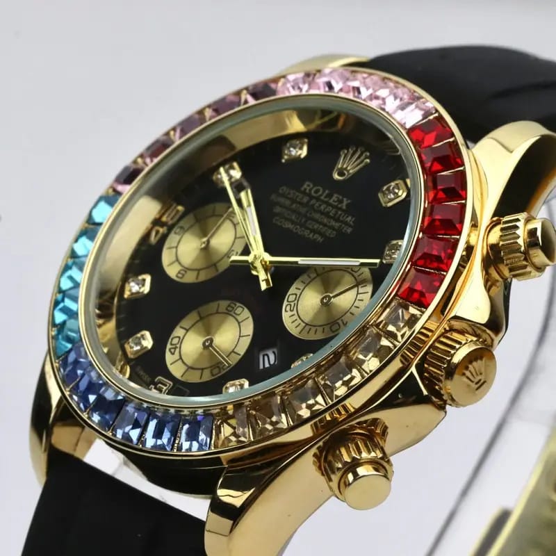 ROLEX OYSTER PERPETUAL COSMOGRAPH DAYTONA MEN'S WATCH – MULTICOLOR GEMSTONE BEZEL CHRONOGRAPH