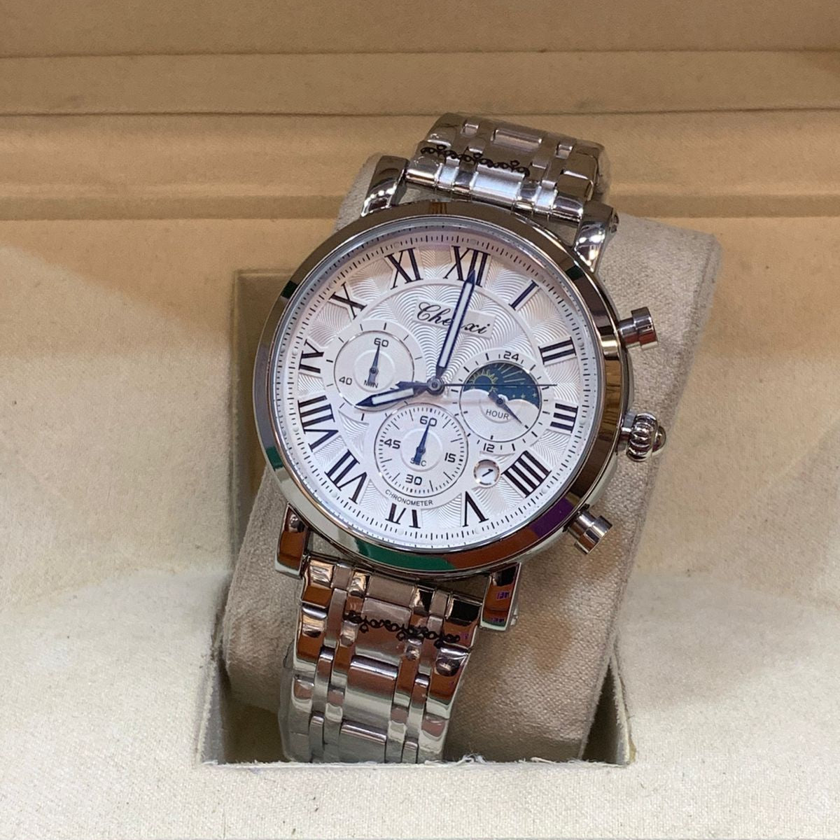 CHENXI–Stainless Steel Men's Watch Quartz Movement Buckle Lock Chronograph Working