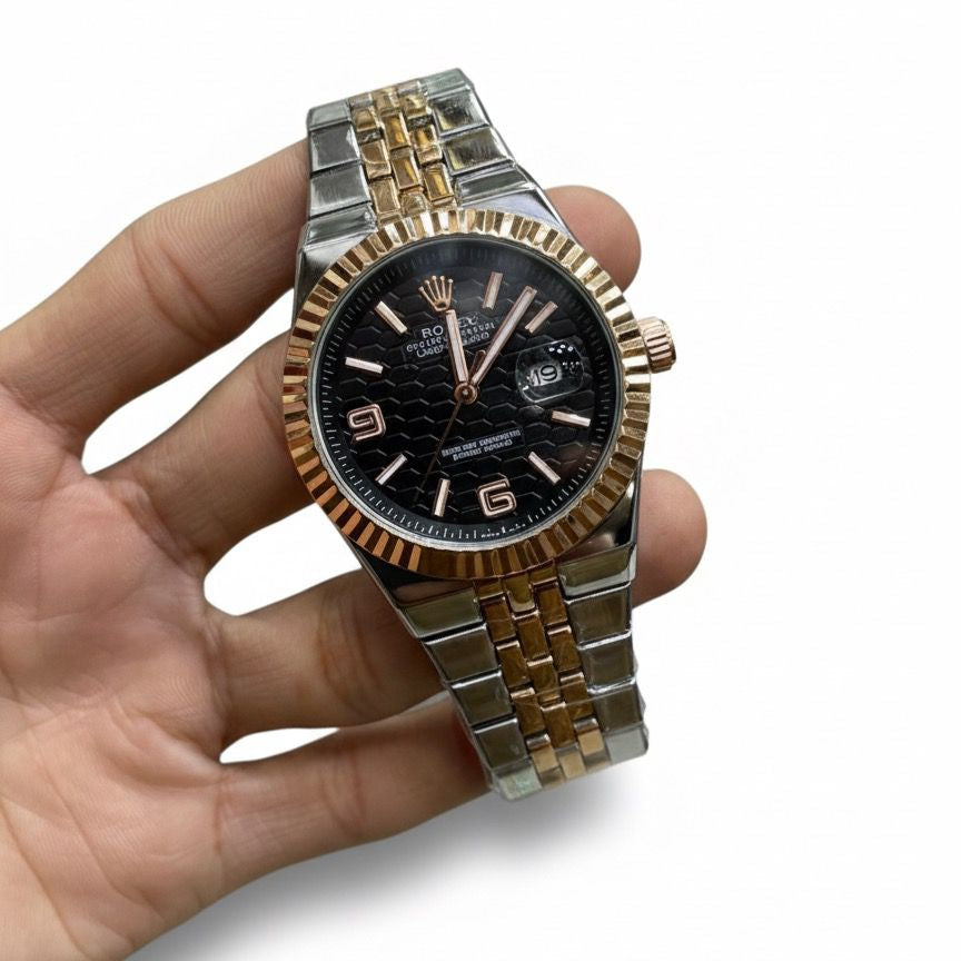 ROLEX (LAND DWELLER) Men's Watch Quartz Movement Date Working Push Lock Clasp