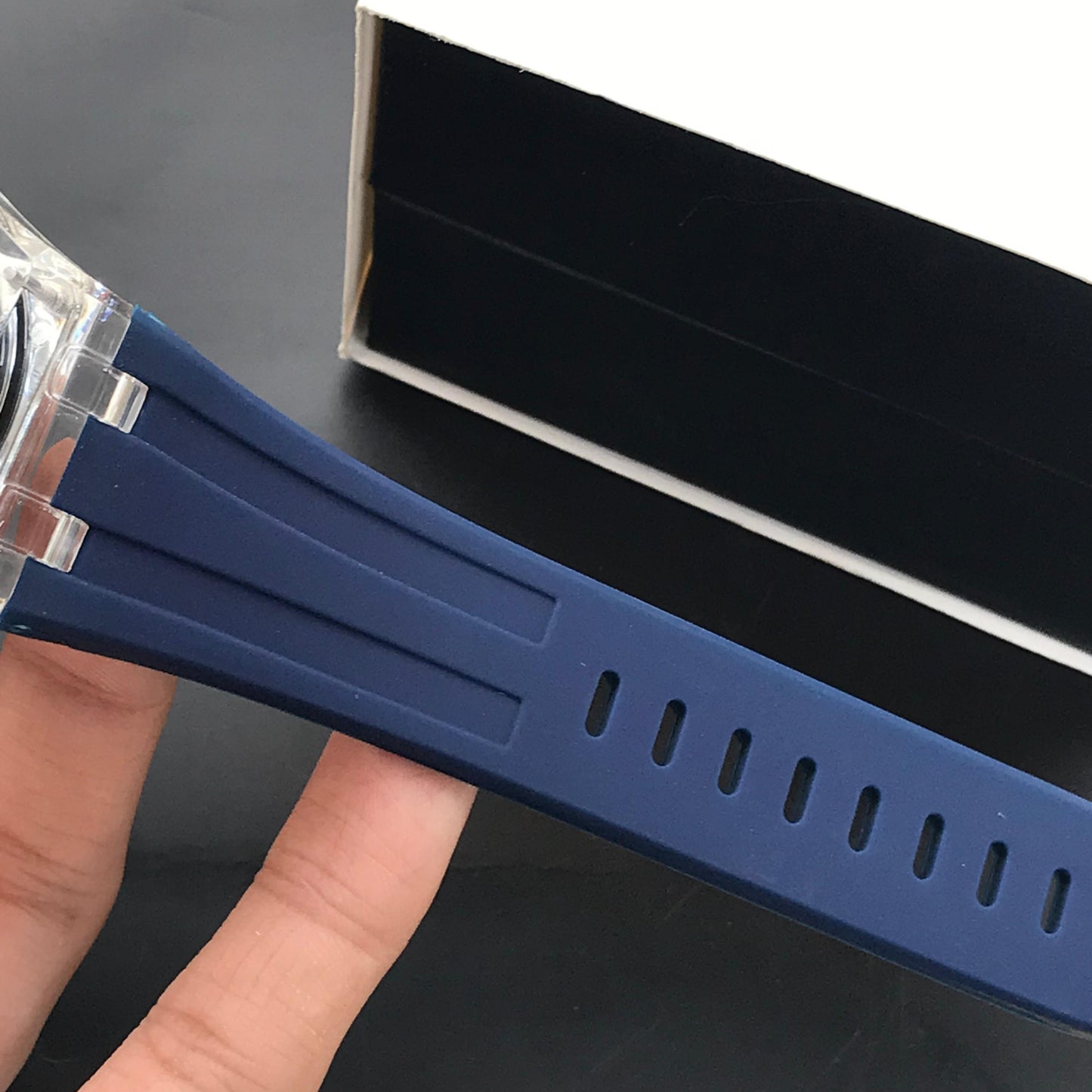 Guipin Original Semi Auto Skeleton Dial Men's Watch Rubber Strap