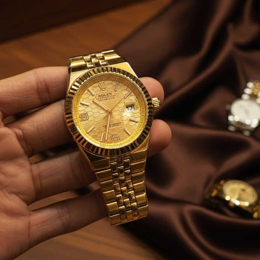 ROLEX (LAND DWELLER) Men's Watch Quartz Movement Date Working Push Lock Clasp