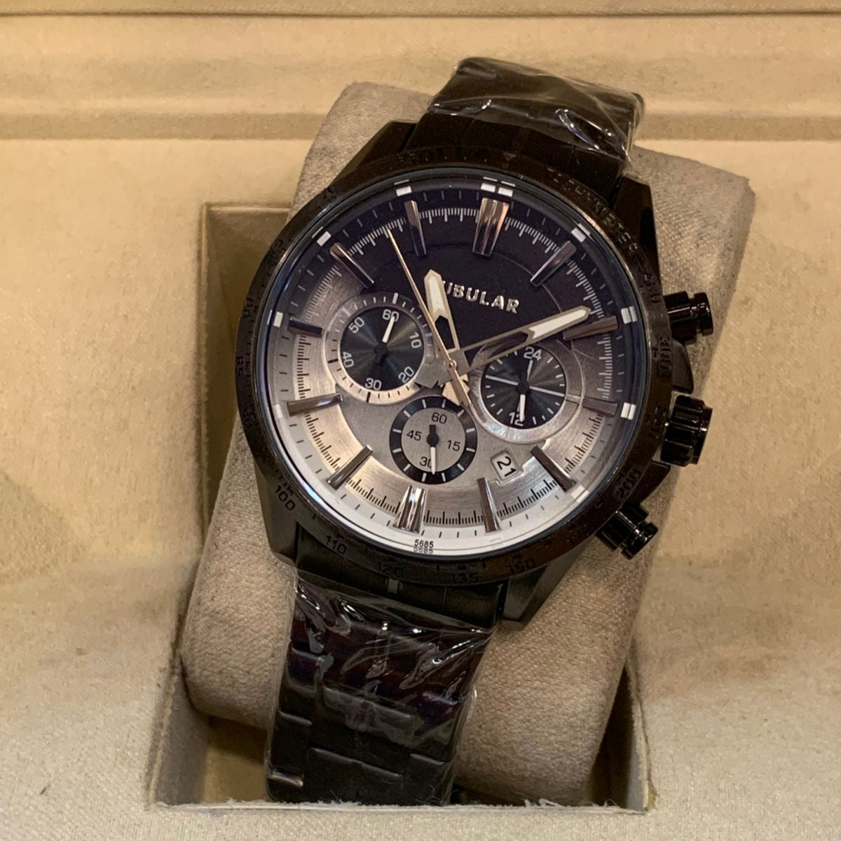 Tubular Premium Quartz Movement-Men's Watch Date Working Stainless Steel Chain Chronograph Working