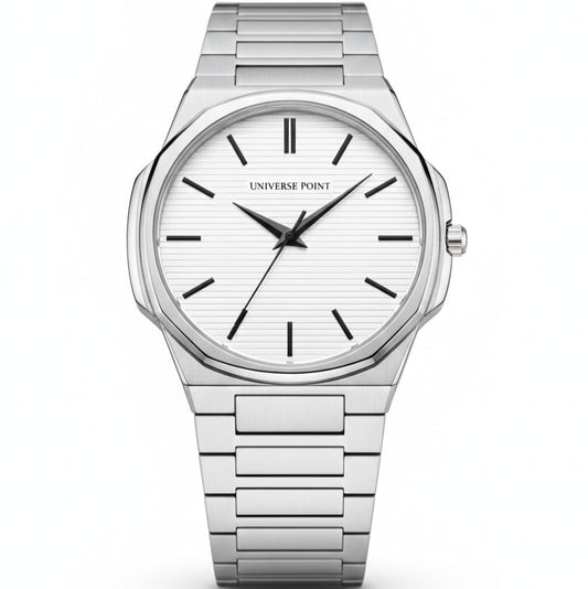 Universe Point Original Brand Men's Watch Slim Model 2 Needle Water Resistant Butterfly Master Lock