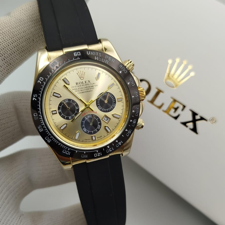 ROLEX DAYTONA GENT'S COLLECTION - BIG SIZE CASE - RUBBER STRAP - MASTER BACK LOCK