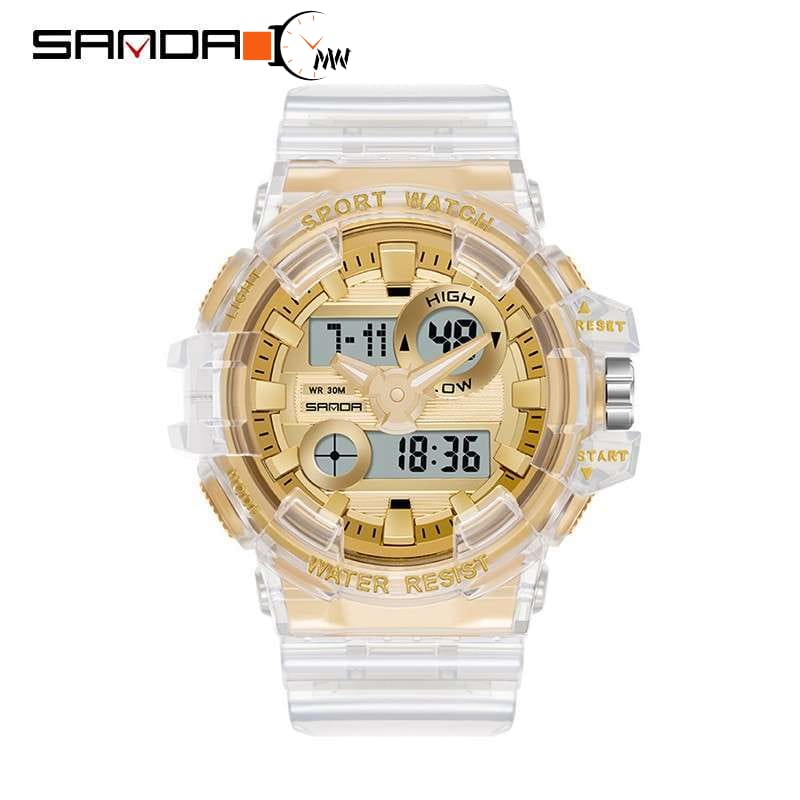 SANDA ORIGINAL TRANSPARENT SPORTS MEN'S WATCH – DIGITAL & ANALOG | MULTIFUNCTION WATERPROOF TIMEPIECE