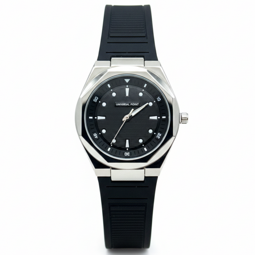 Universal Point U.P (Original) Men's Watch Quartz Movement-Rubber Strap With Magnetic Lock