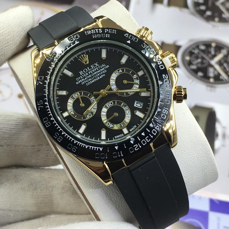 ROLEX DAYTONA GENT'S COLLECTION - BIG SIZE CASE - RUBBER STRAP - MASTER BACK LOCK