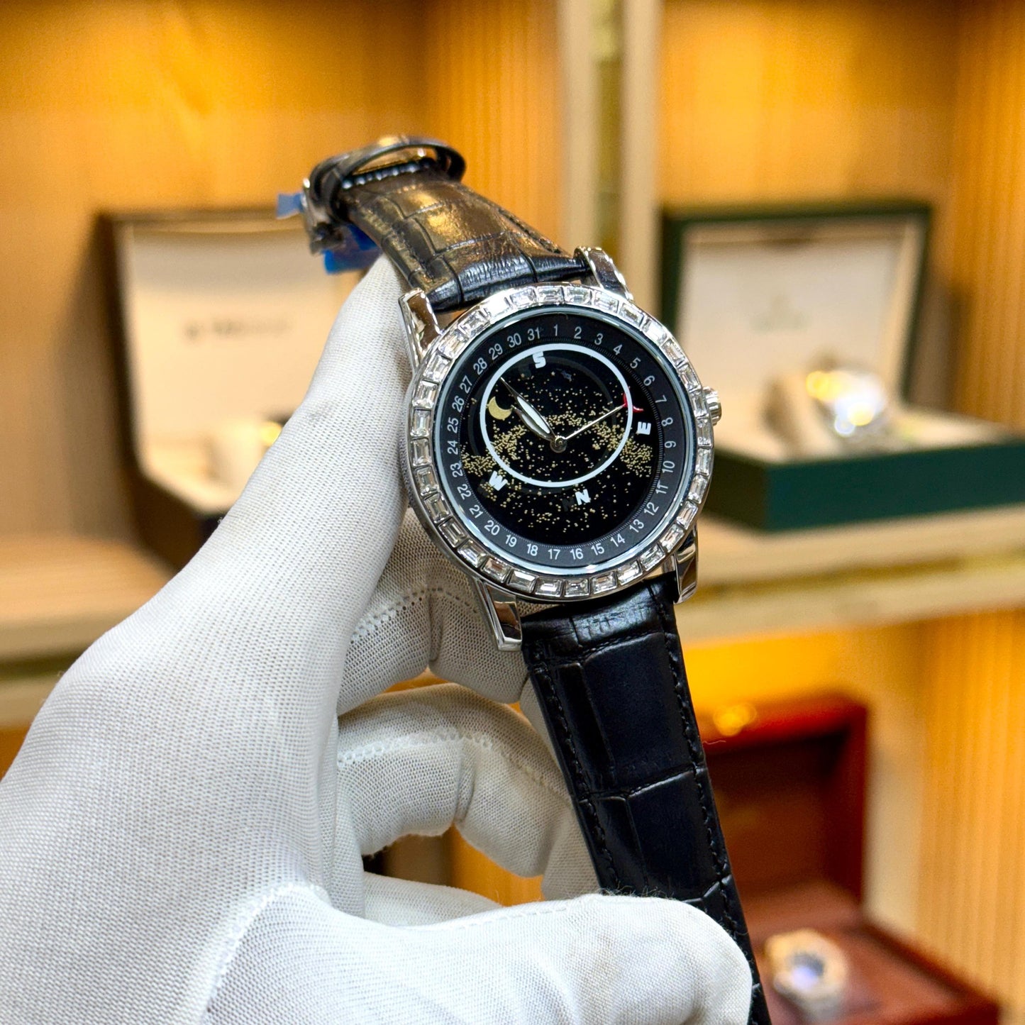 KIMSOUN Original Men's Watch-Quartz Movement Leather Strap Master Lock High-Quality Build