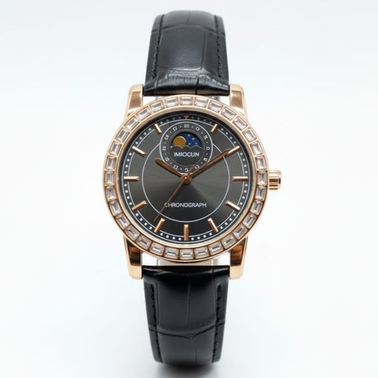 KIMSOUN Original Men's Watch-Quartz Movement Leather Strap Master Lock High-Quality Build