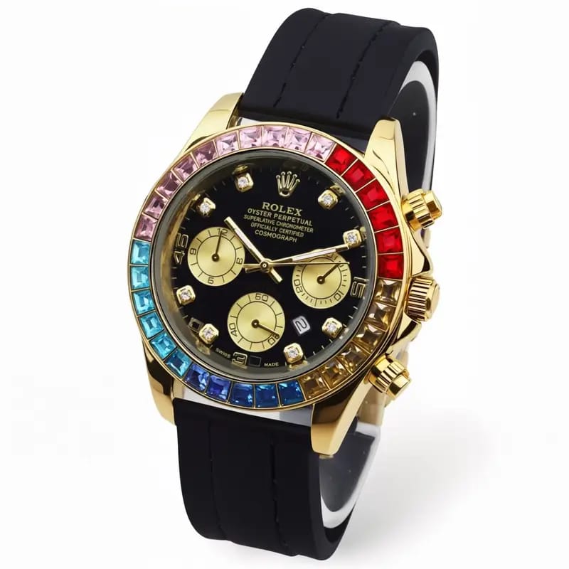 ROLEX OYSTER PERPETUAL COSMOGRAPH DAYTONA MEN'S WATCH – MULTICOLOR GEMSTONE BEZEL CHRONOGRAPH