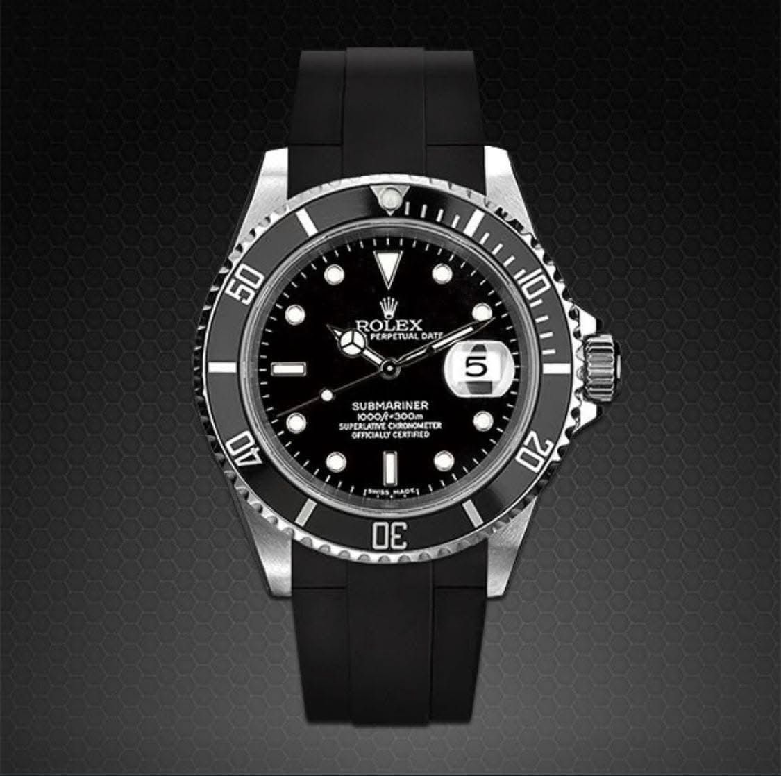ROLEX MEN'S WATCH DATEJUST WITH RUBBER STRAP