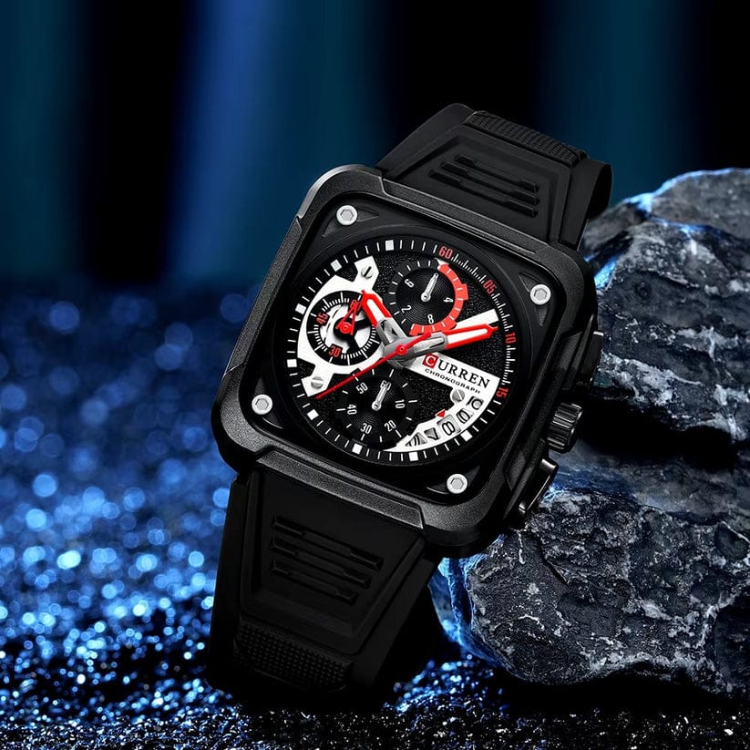 CURREN Original Brand Rubber Straps Wrist Watch For Men