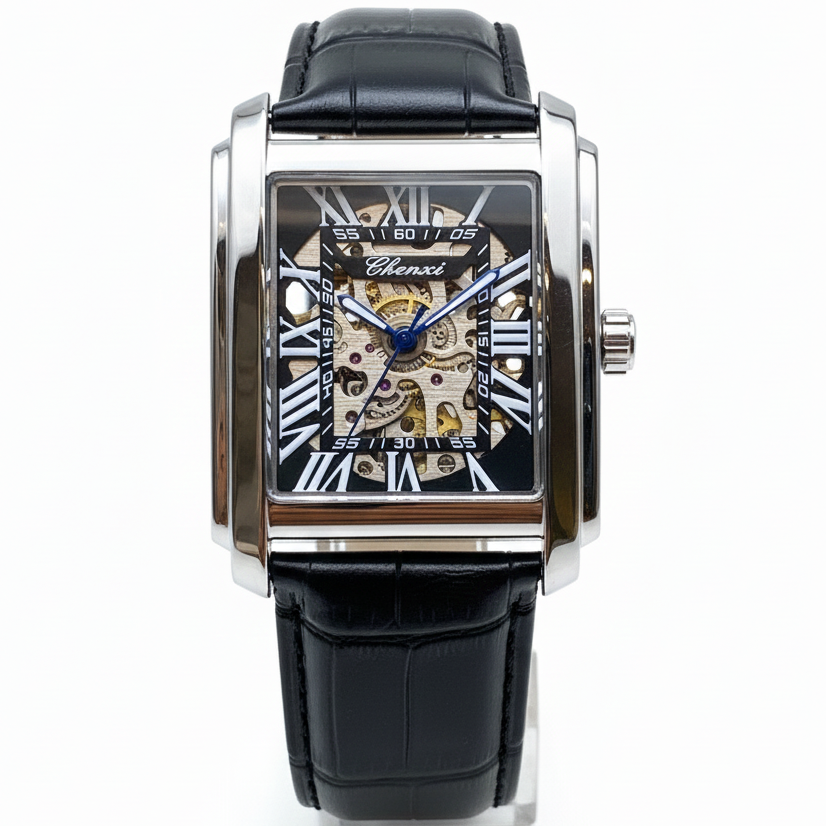 Chenxi Men’s Automatic Watch Leather Strap Buckle Lock