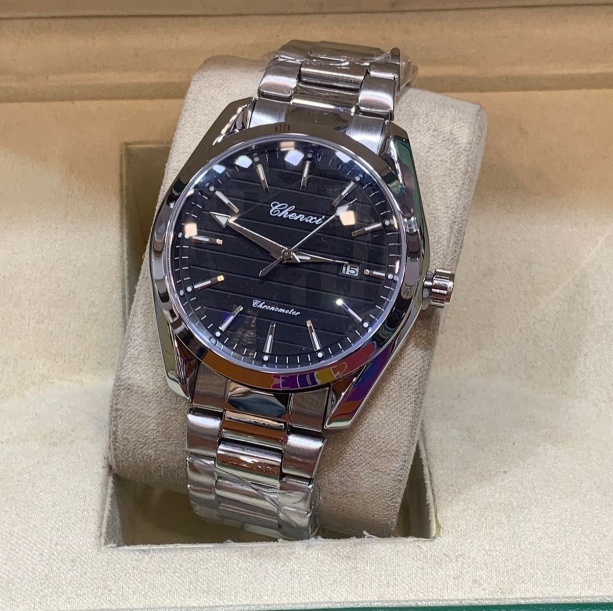 Chenxi Men’s Watch Quartz Movement Stainless Steel Butterfly Master Lock